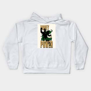 money is a super power Kids Hoodie